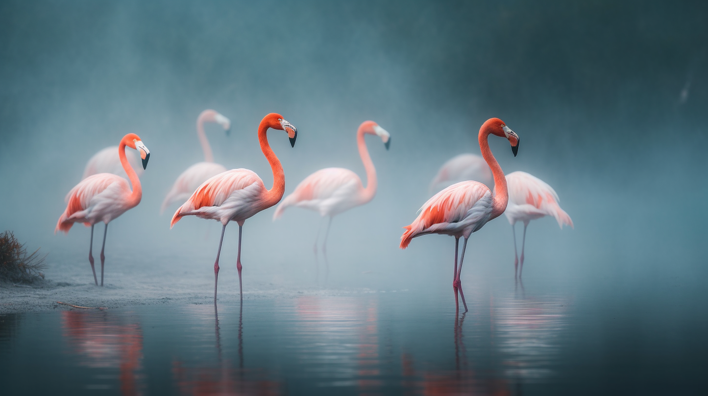 Obraz – Plameniaky Príroda– AiArt 16:9