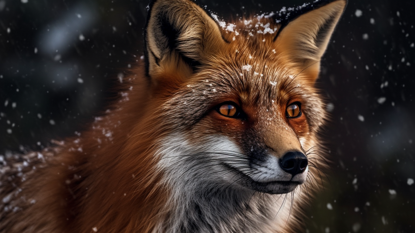 Obraz – Líška Na Snehu Príroda– AiArt 16:9