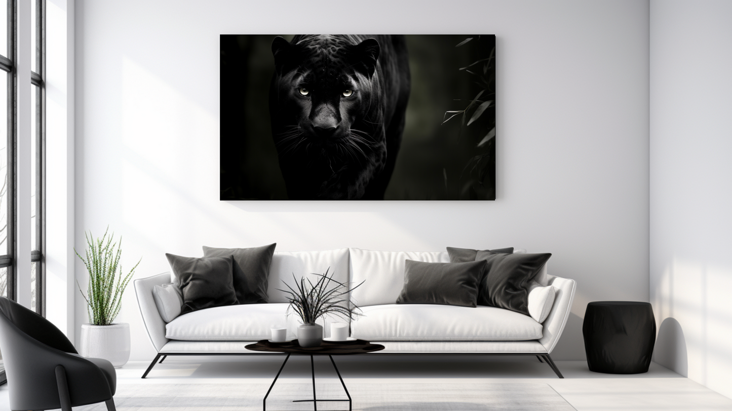 Obraz – Panther Čiernobiely – AiArt 16:9