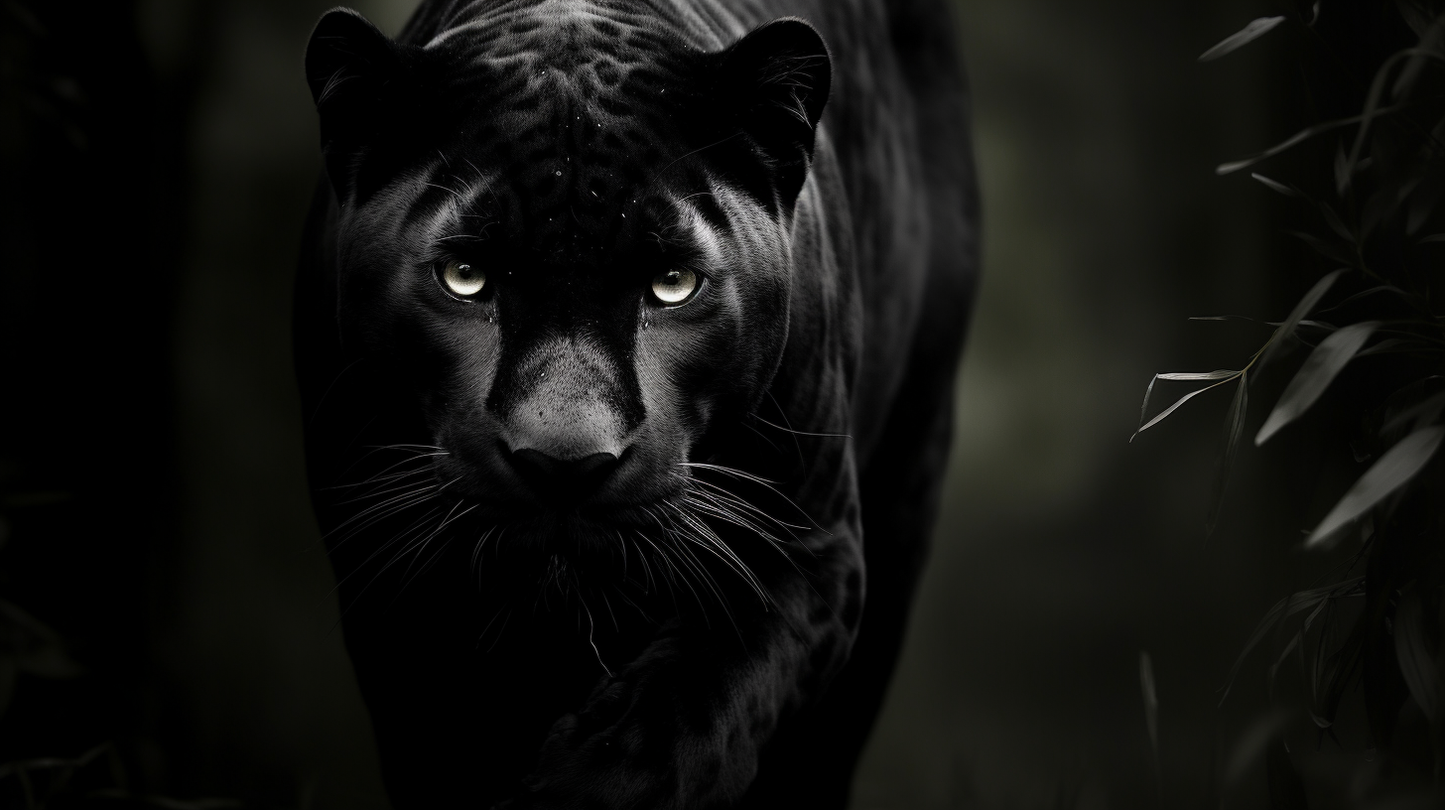 Obraz – Panther Čiernobiely – AiArt 16:9