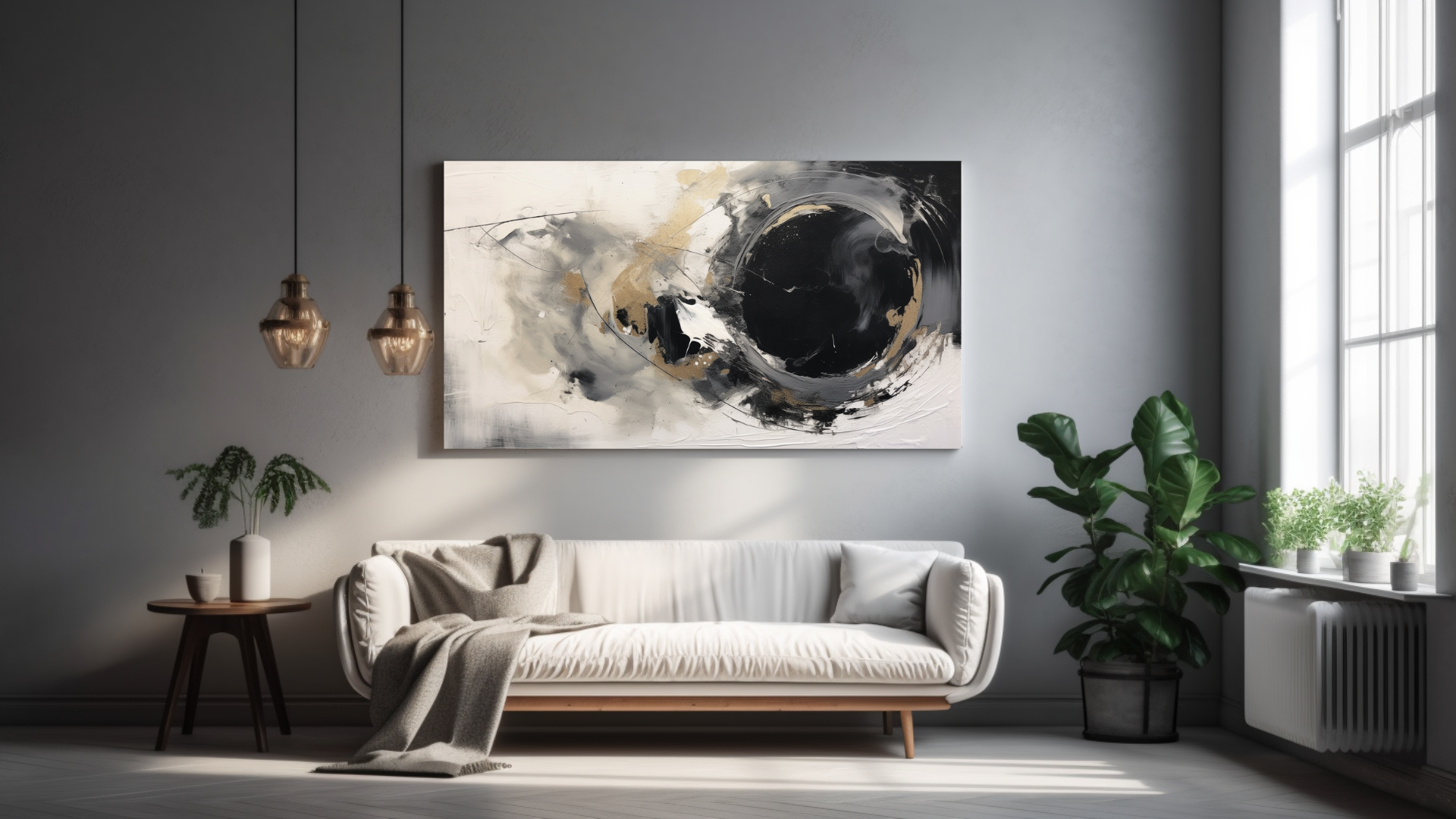 Obraz – Monochromatický Dizajn Abstrakcia – AiArt 16:9
