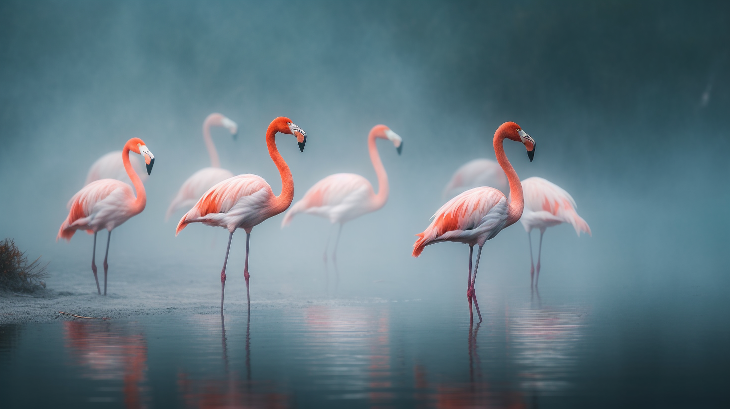 Obraz – Plameniaky Príroda– AiArt 16:9