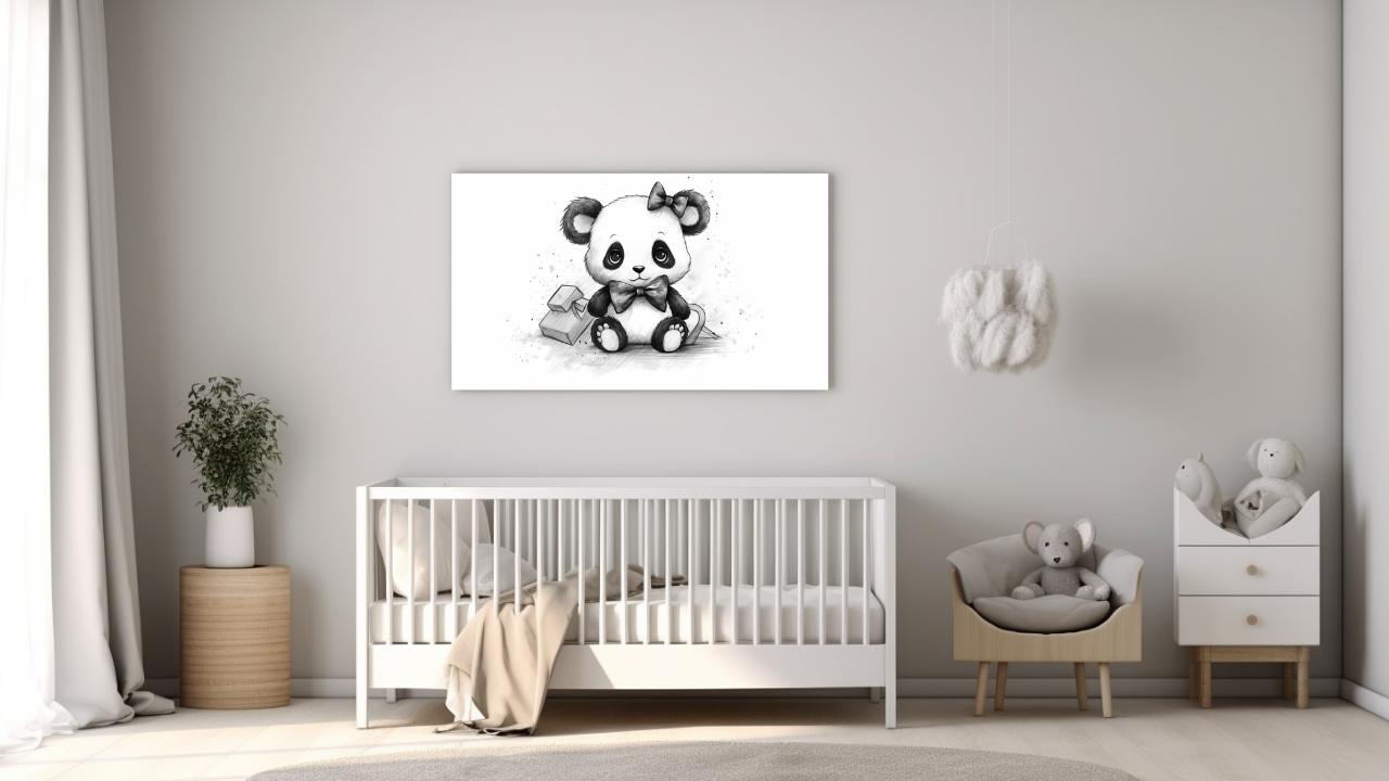 Obraz – Panda S Mašľou Deti – AiArt 16:9