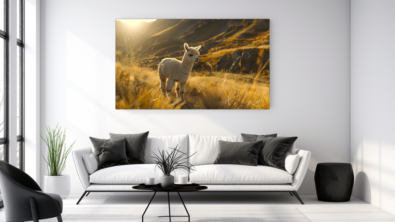 Obraz – Baby Alpaca Príroda AiArt 16:9