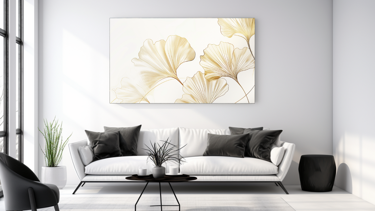 Obraz – Ginkgo Listy Abstrakcia – AiArt 16:9