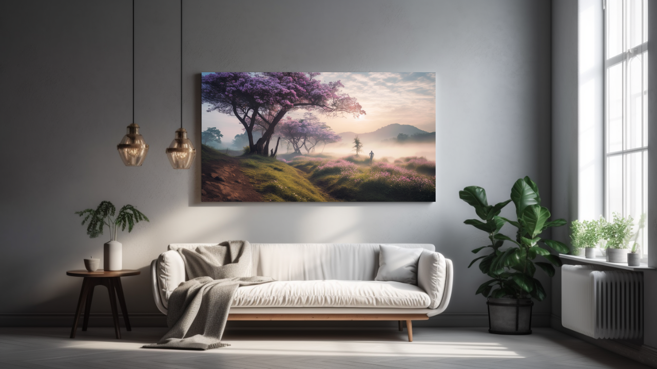 Obraz – Fialové Stromčeky Príroda – AiArt 16:9