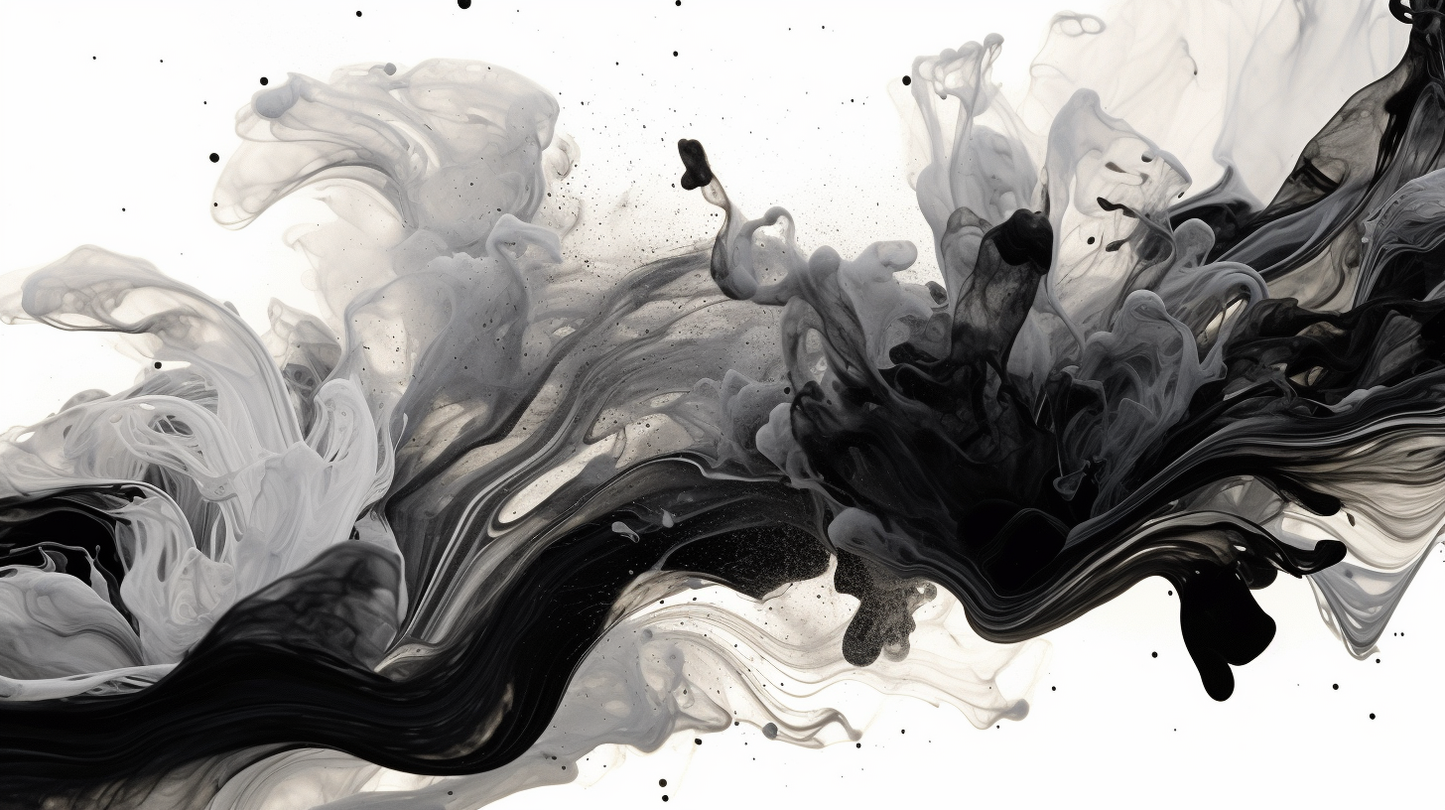 Obraz – Čiernobiely Dym Abstrakcia – AiArt 16:9